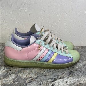 Adidas Superstar 1 Clear Pastel 2008 Size 11.5 677836 Easter Patent Lather Jelly